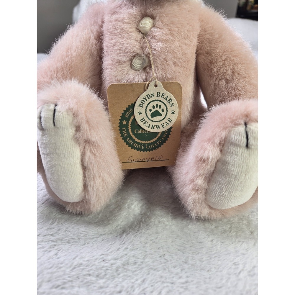 Retired Boyds Bears Guinevere Plush Jointed Pink Bear Archive Collection 1996 - Picture 3 of 14